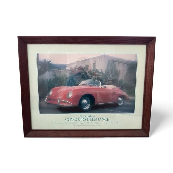 Other - Artist signed. Framed Santa Barbara Concours d'Elegance Poster Porsche 356!